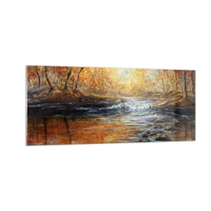 Cuadro sobre vidrio - Impresiones sobre Vidrio - Arroyo de oro - 100x40 cm