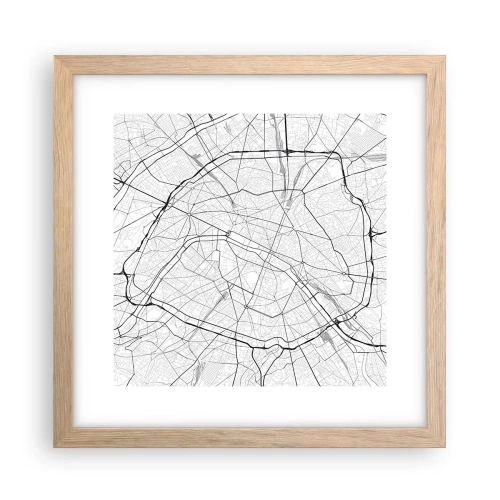 Póster en marco roble claro - Flor de París - 30x30 cm
