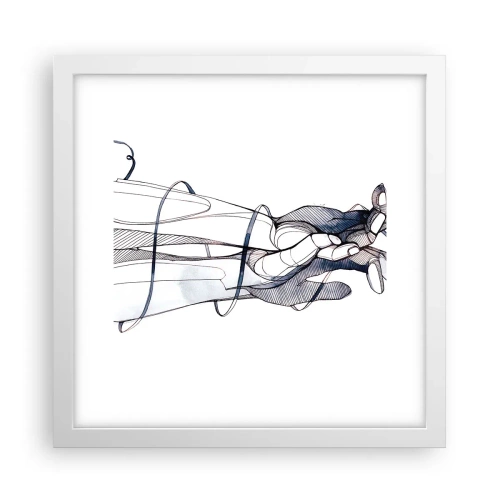 Póster en marco blanco - Un estudio sobre el contacto - 30x30 cm