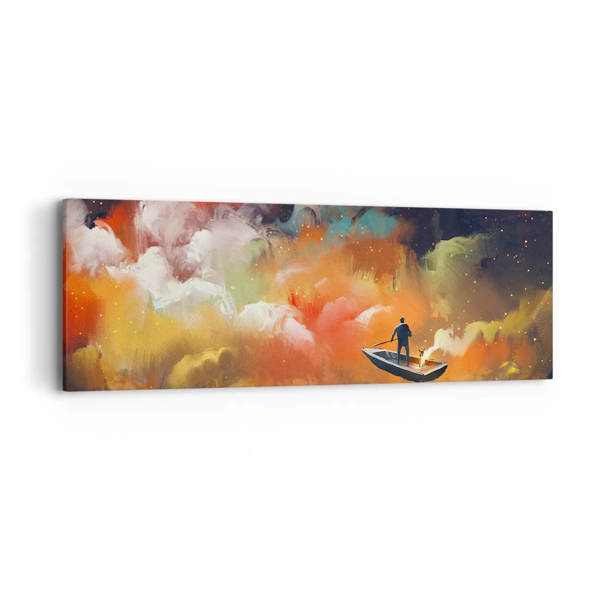 Cuadro sobre lienzo - Impresión de Imagen - En barco por la galaxia - 90x30 cm