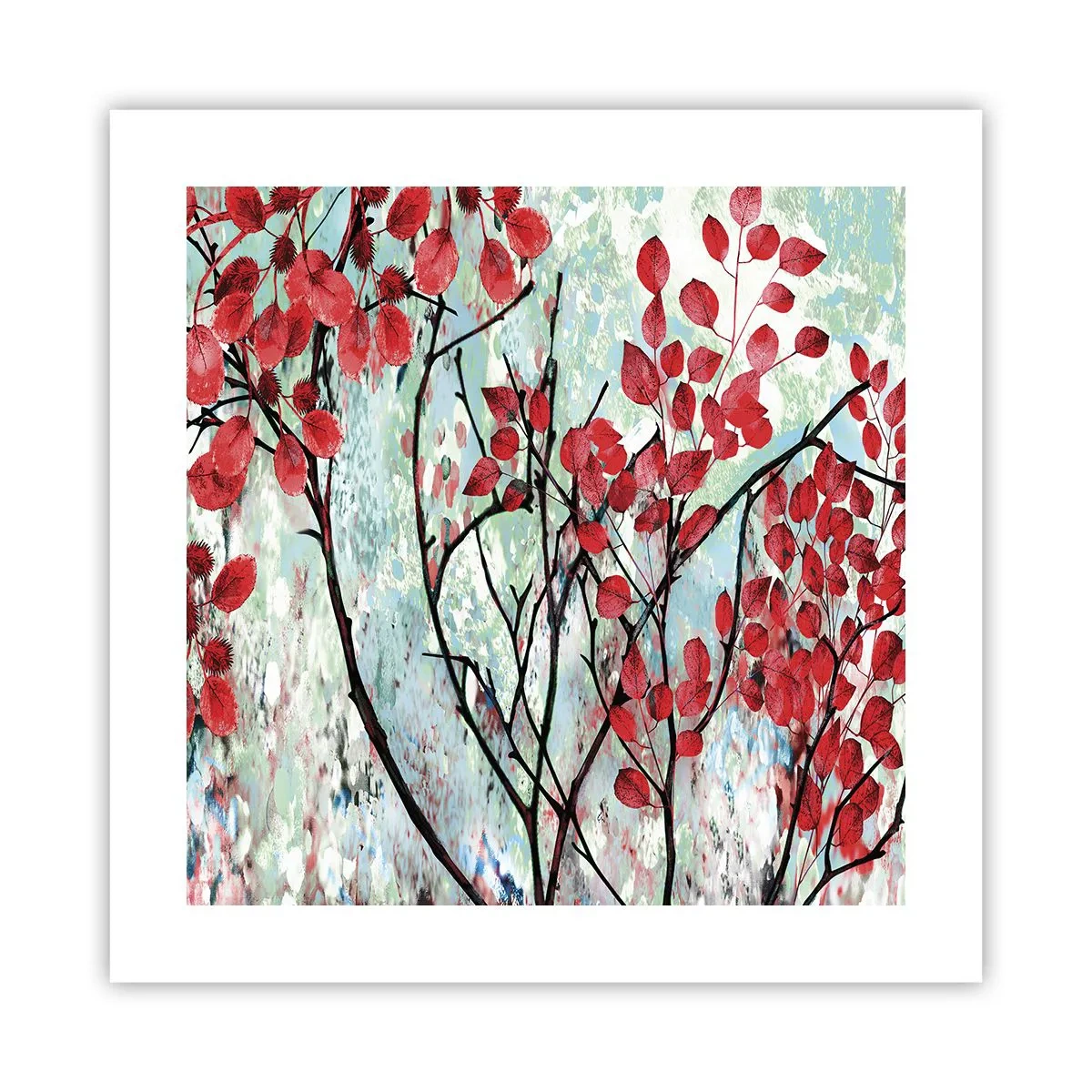 Póster - Un árbol en escarlata - 40x40 cm