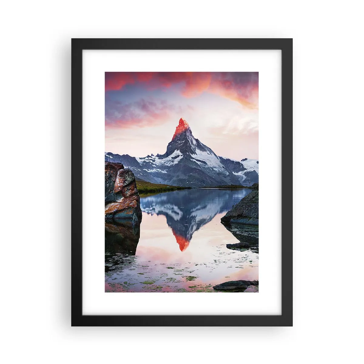 Póster en marco negro - El corazón de las montañas arde - 30x40 cm