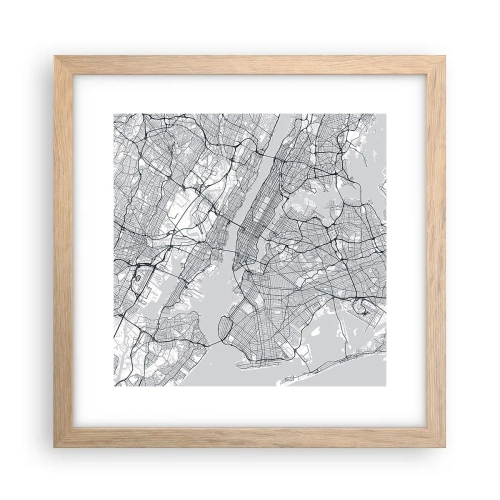 Póster en marco roble claro - Anatomía de una metrópolis - 30x30 cm
