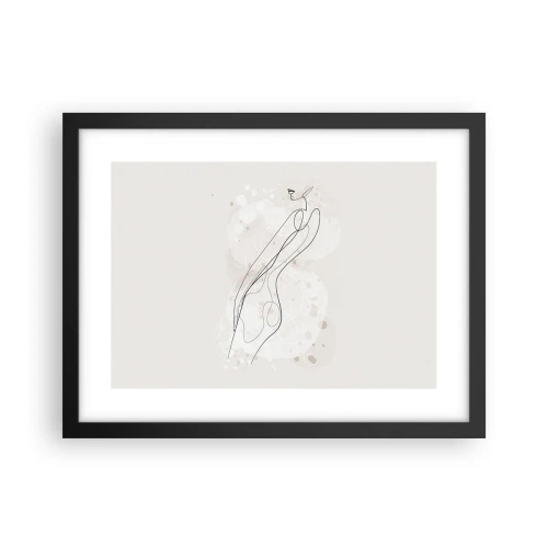 Póster en marco negro - Una mirada no dice nada y al mismo tiempo lo dice todo - 40x30 cm