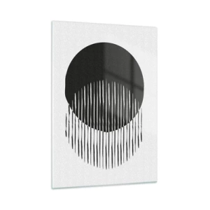 Cuadro sobre vidrio - Impresiones sobre Vidrio - Una forma minimalista de dos círculos que se intersecan. - 50x70cm - Su alter ego - Decoración de pared moderna para salón y dormitorio ARTTOR