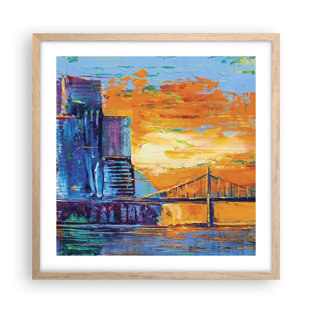 Póster en marco roble claro - Cultura y naturaleza - 50x50 cm