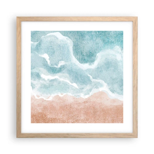 Póster en marco roble claro - Abstracción de nubes - 40x40 cm