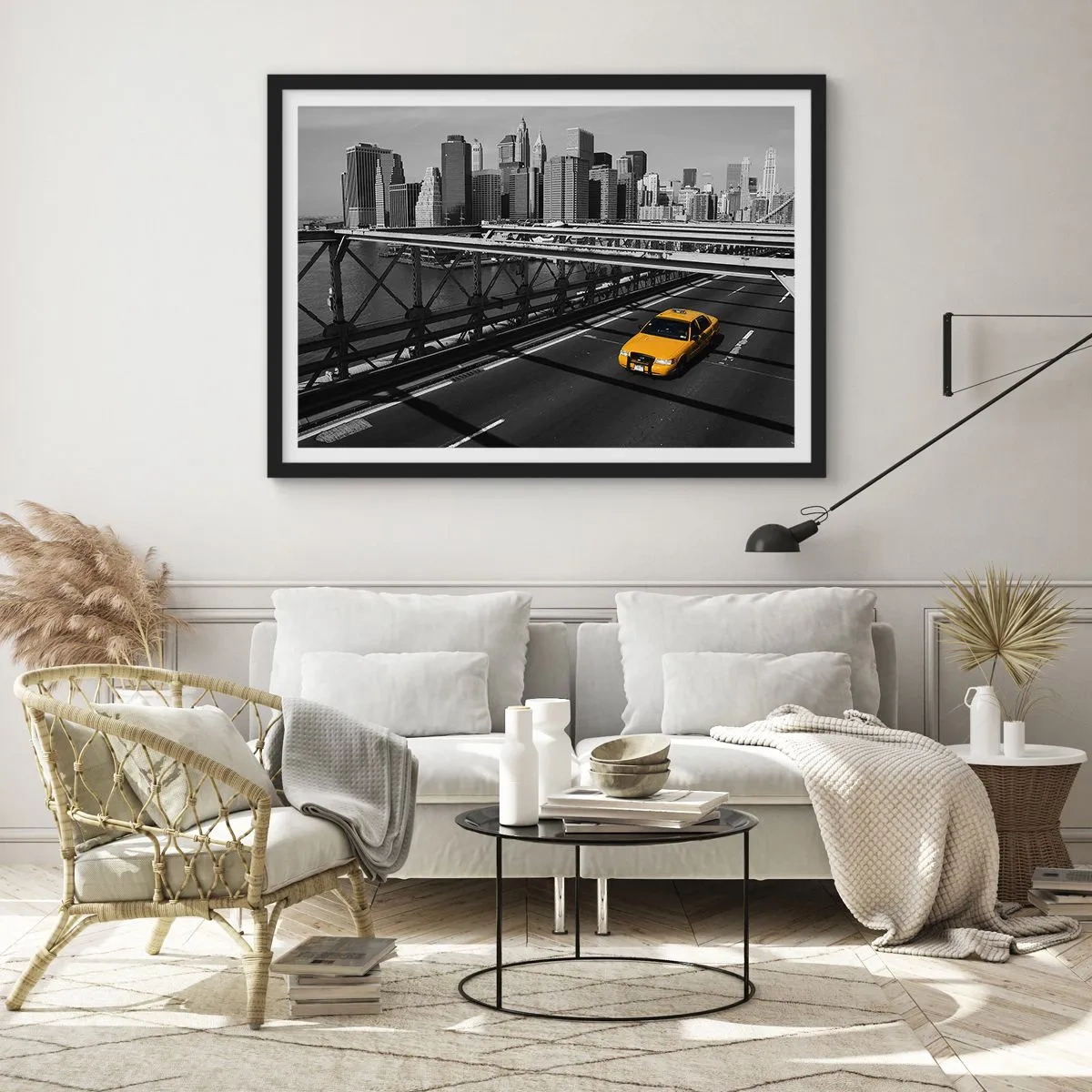 Póster en marco negro - El color de la gran ciudad - 40x30 cm