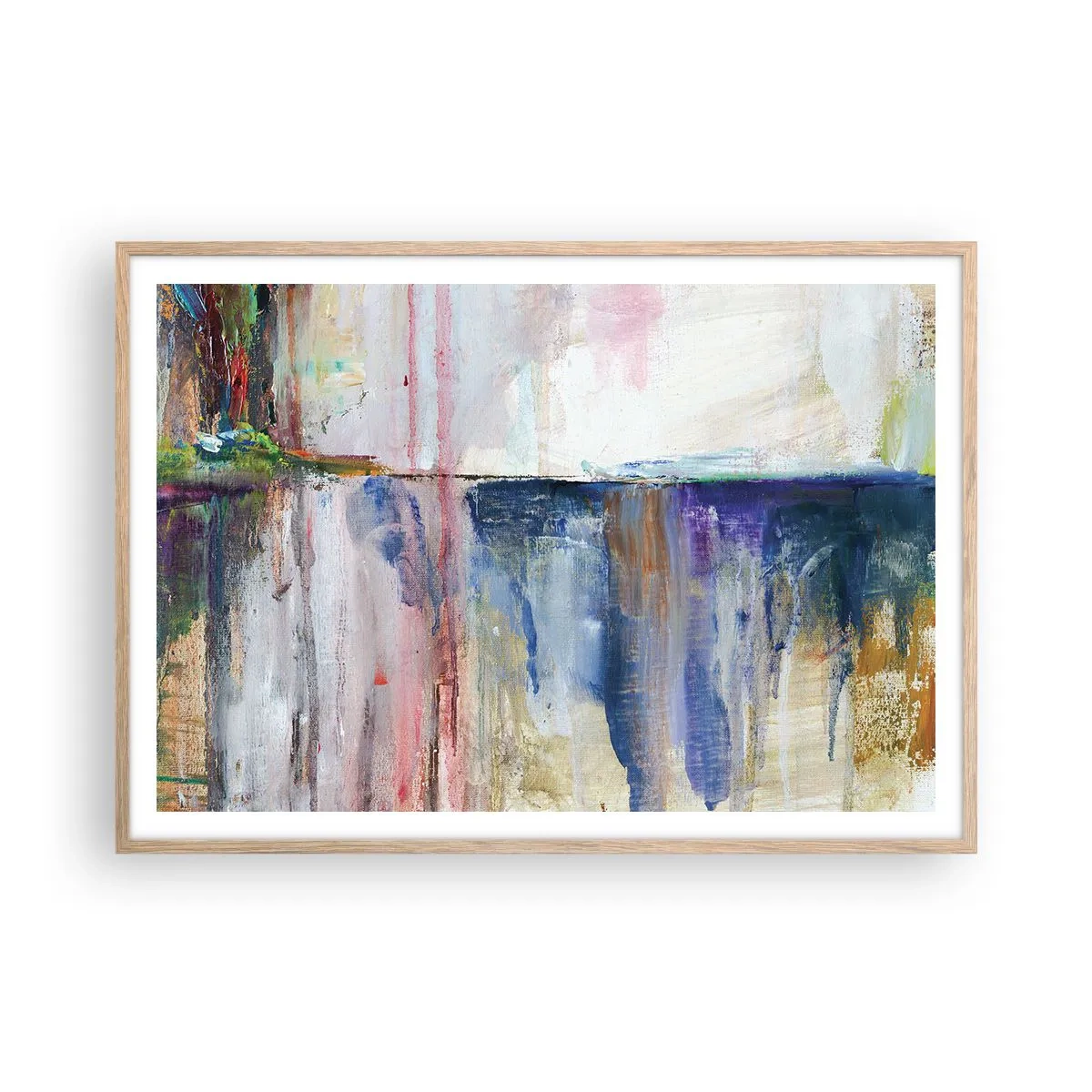 Póster en marco roble claro - Impresiones y asociaciones de colores - 100x70 cm