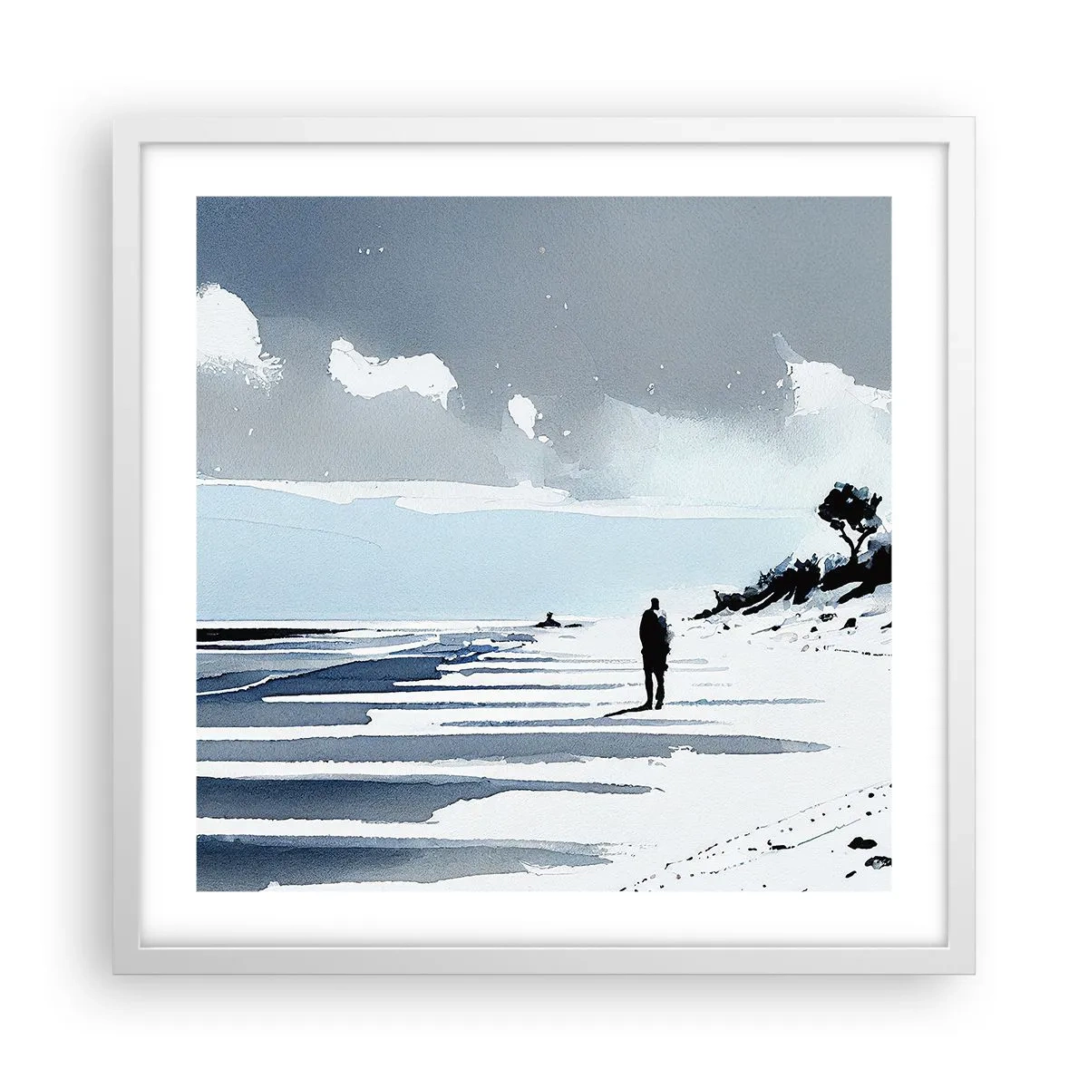 Póster en marco blanco - Solo conmigo mismo - 50x50 cm
