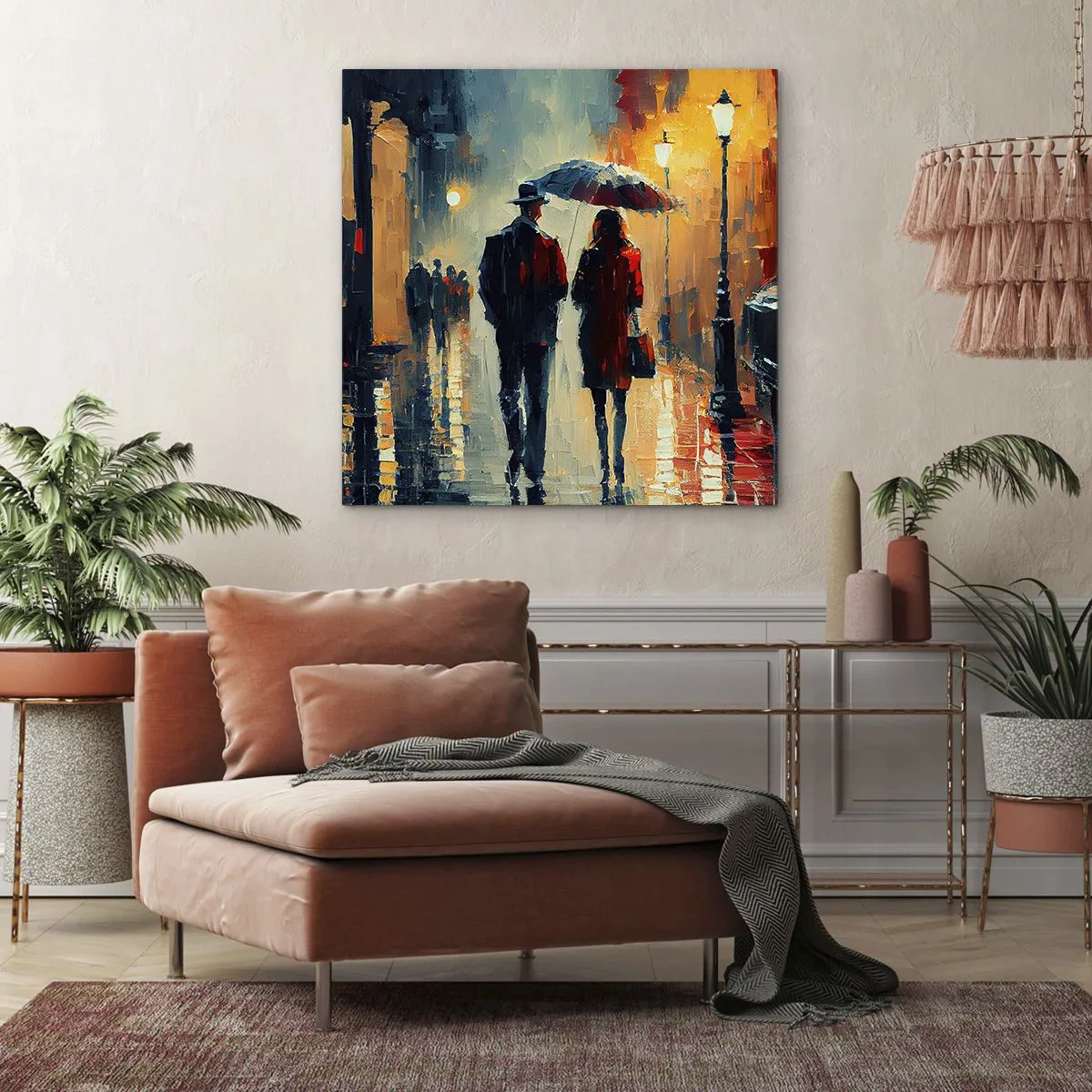 Cuadro sobre lienzo - Impresión de Imagen - Historia de amor urbana - 60x60 cm