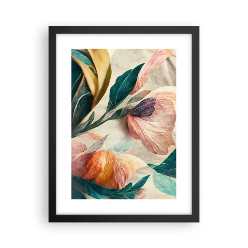 Póster en marco negro - Flores de las islas del sur - 30x40 cm