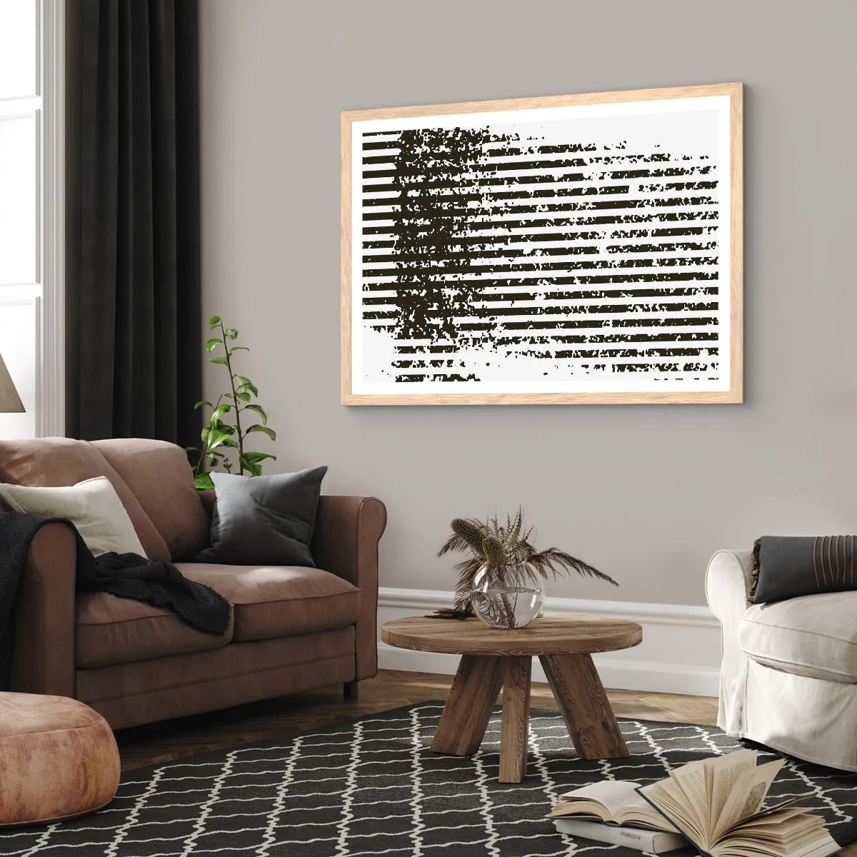 Póster en marco roble claro - Ritmo y ruido - 40x30 cm