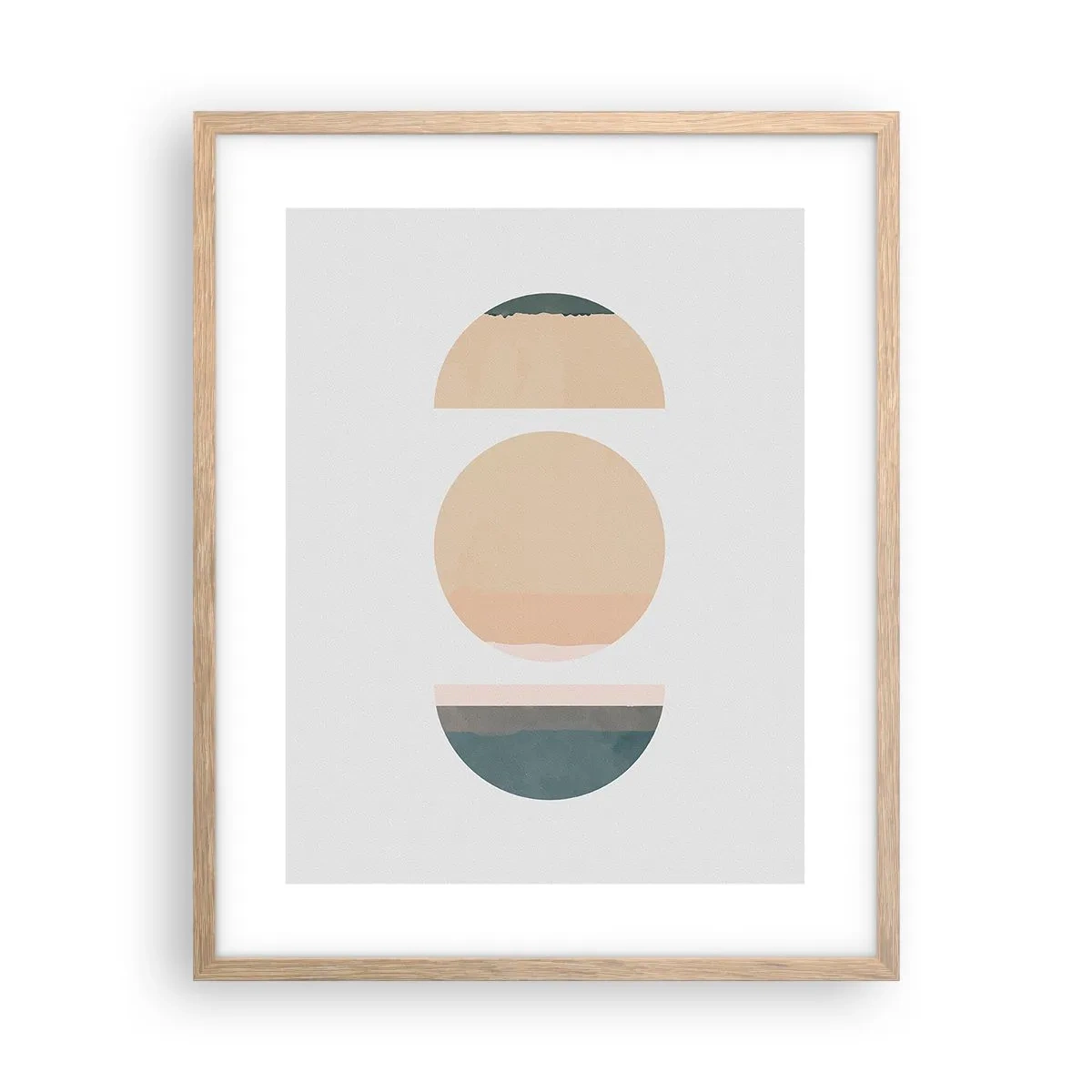 Póster en marco roble claro - Círculo tras círculo - 40x50 cm