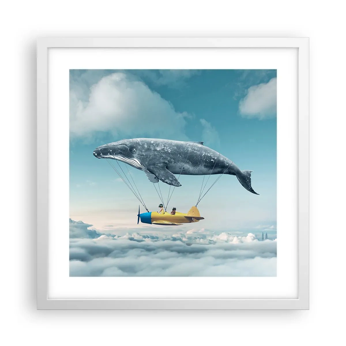 Póster en marco blanco - ¿Por qué no? - 40x40 cm