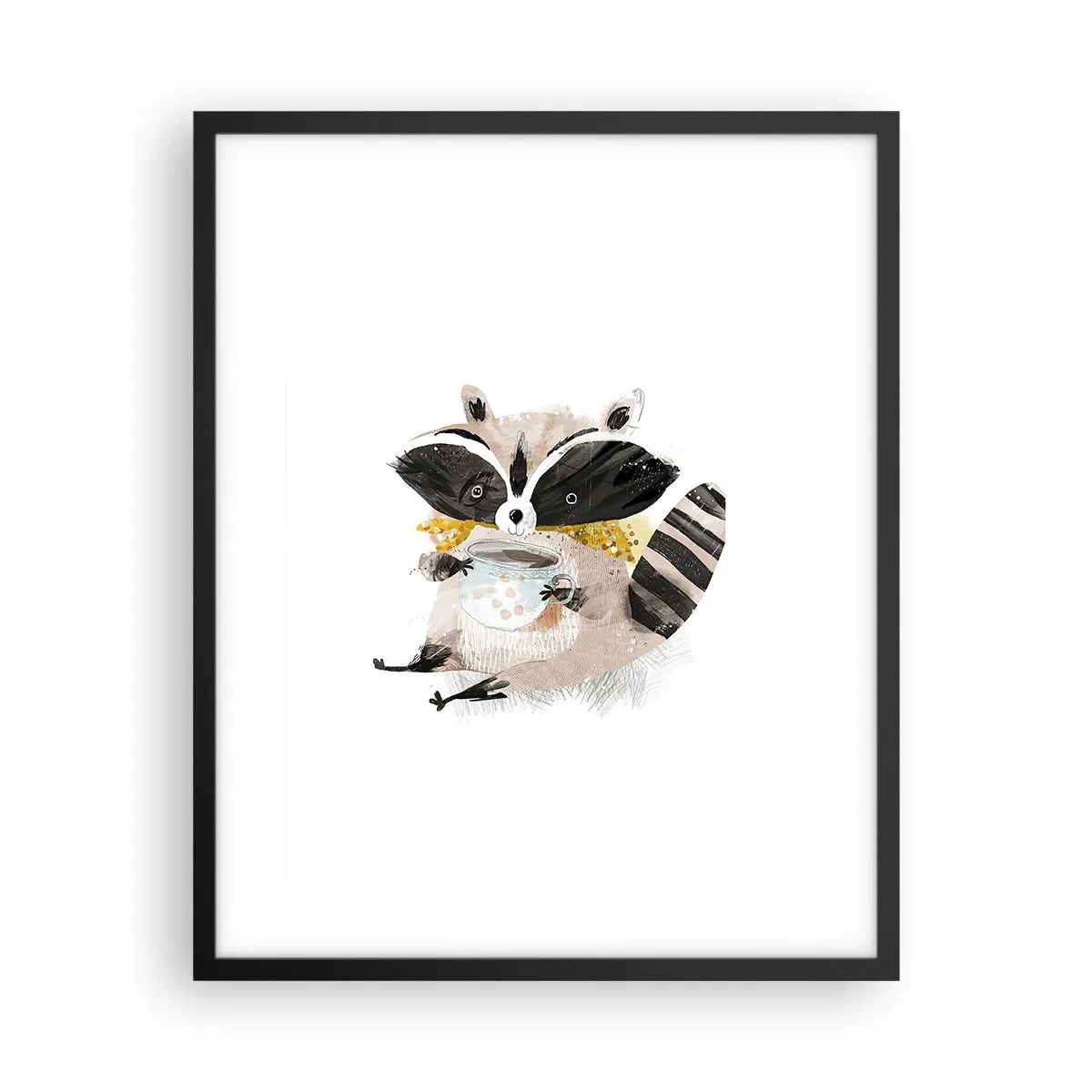 Póster en marco negro - Mi amigo mapache - 40x50 cm