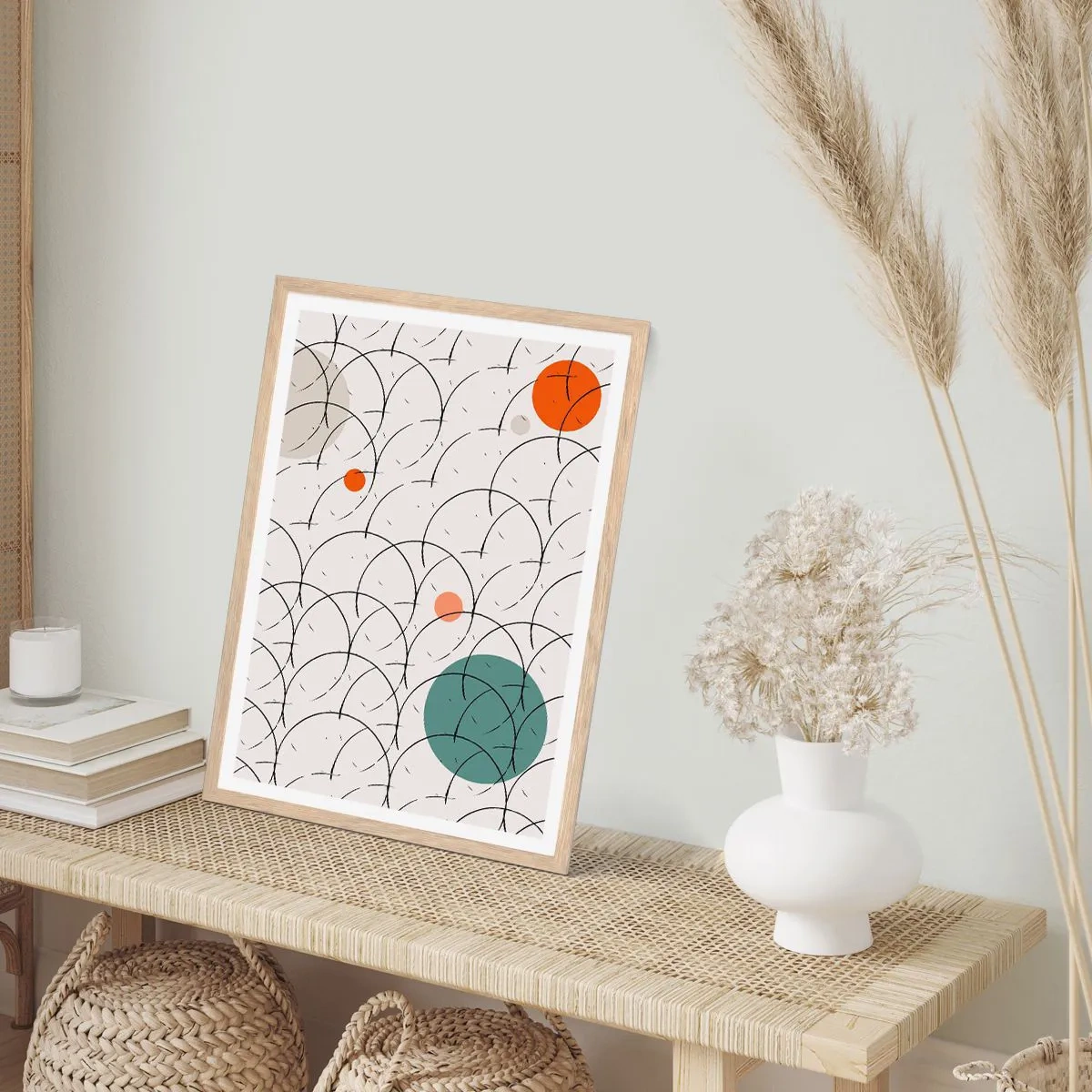 Póster en marco roble claro - Con espíritu pop-art - 61x91 cm