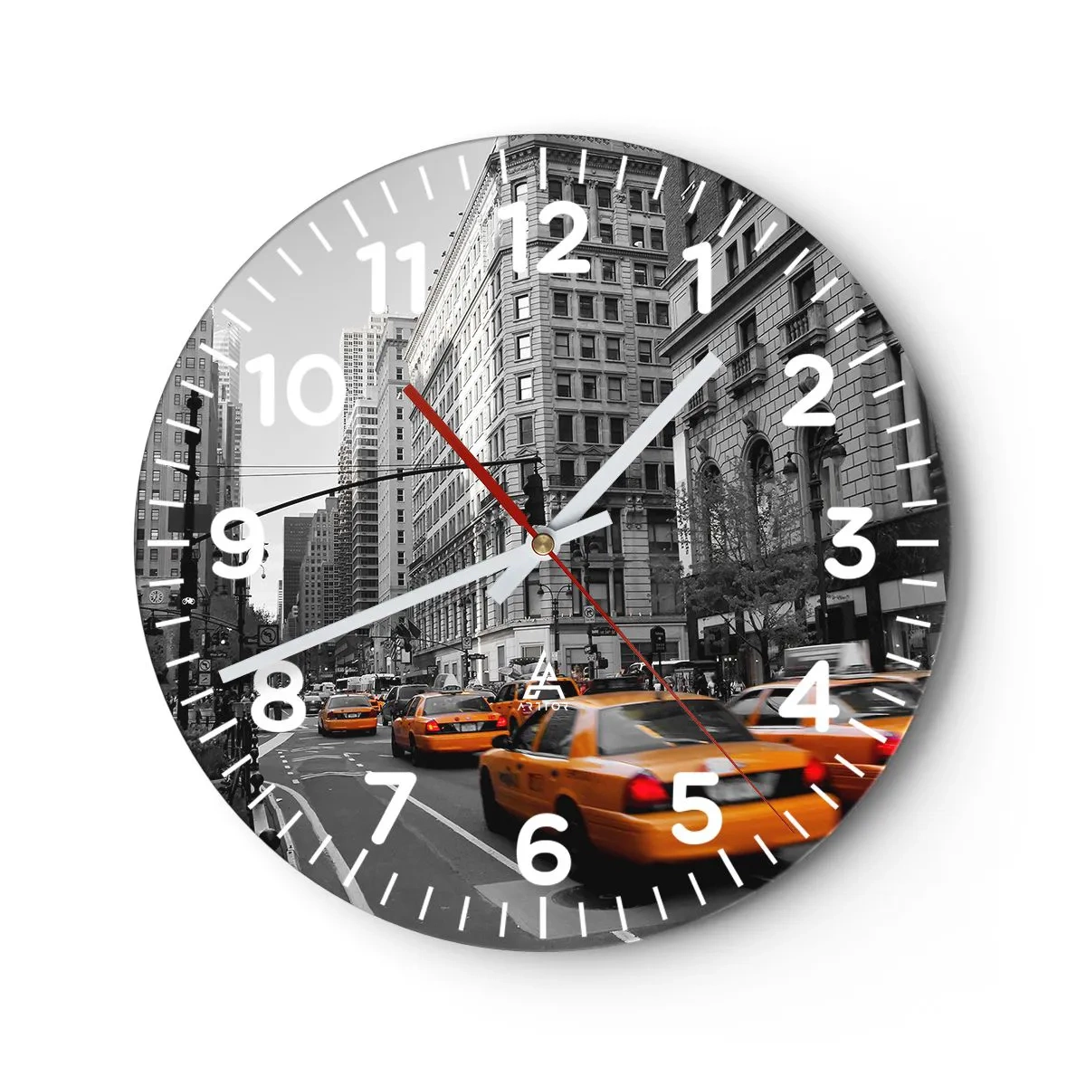 Reloj de pared - Reloj de vidrio - Los soles de la gran ciudad - 30x30 cm