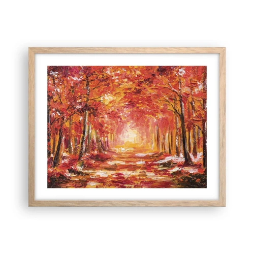 Póster en marco roble claro - Bosque de cobre - 50x40 cm