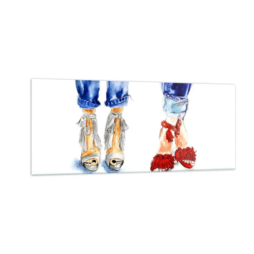 Cuadro sobre vidrio - Impresiones sobre Vidrio - ¿Por qué no vamos a dar un paseo? - 100x40 cm