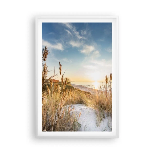 Póster en marco blanco - Playa del norte - 61x91 cm