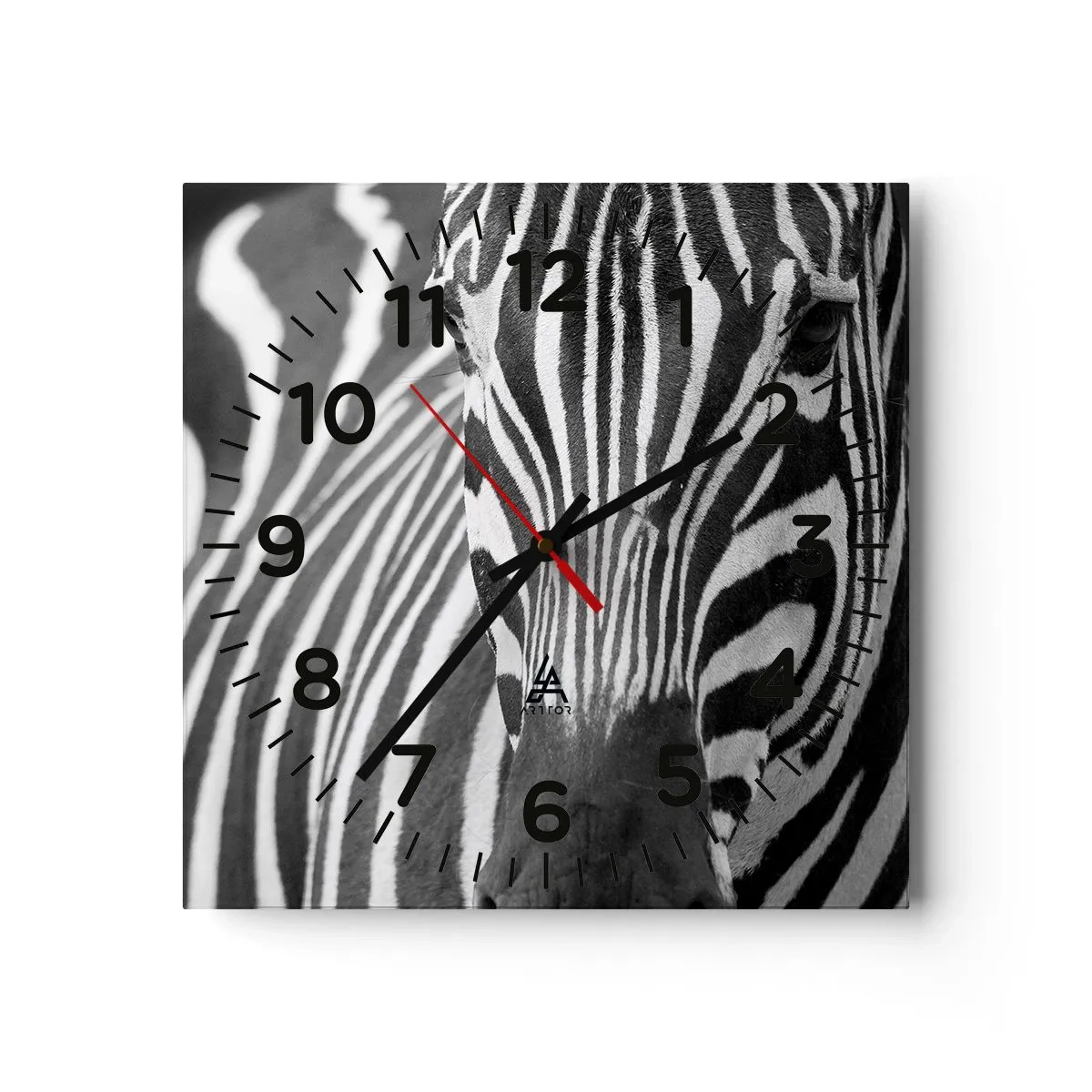 Reloj de pared - Reloj de vidrio - El mundo es blanco y negro - 40x40 cm