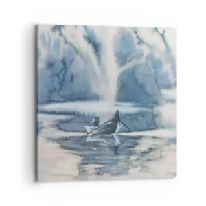 Cuadro sobre lienzo - Impresión de Imagen - Pescadores en su paraíso - 70x70 cm