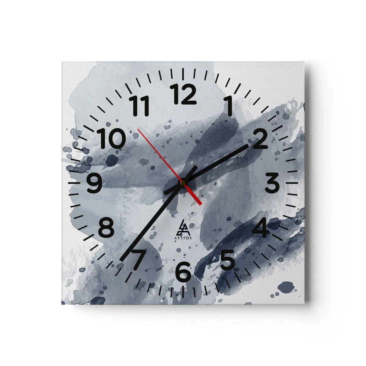 Reloj de pared - Reloj de vidrio - Un estudio sobre la naturaleza del agua - 40x40 cm