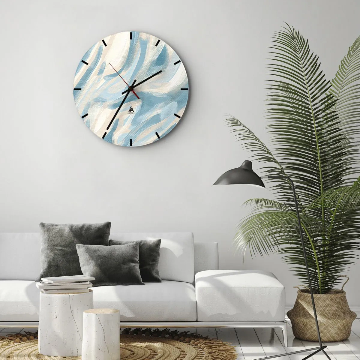 Reloj de pared - Reloj de vidrio - Brisas primaverales - 30x30 cm