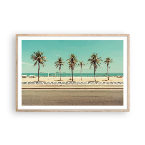 Póster en marco roble claro - En la playa - 91x61 cm