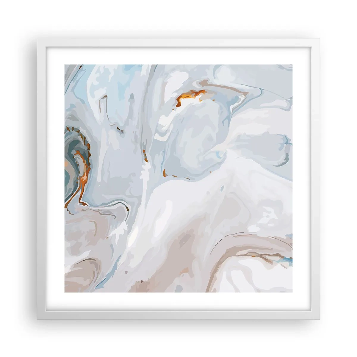 Póster en marco blanco - Blanco fusión - 50x50 cm