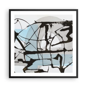 Póster en marco negro - Azul a pesar de todo - 60x60 cm