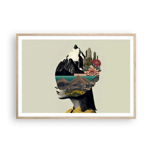 Póster en marco roble claro - La mujer, siempre un misterio - 100x70 cm