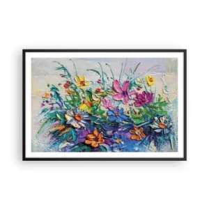 Póster en marco negro - La energía de las flores - 91x61 cm