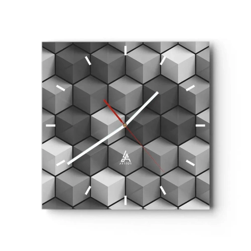 Reloj de pared - Reloj de vidrio - Rompecabezas cubista - 40x40 cm