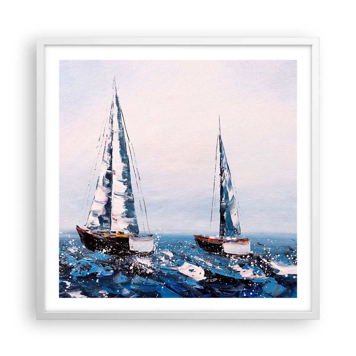 Póster en marco blanco - Hermandad del viento - 60x60 cm