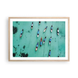 Póster en marco roble claro - En alegre espera - 70x50 cm