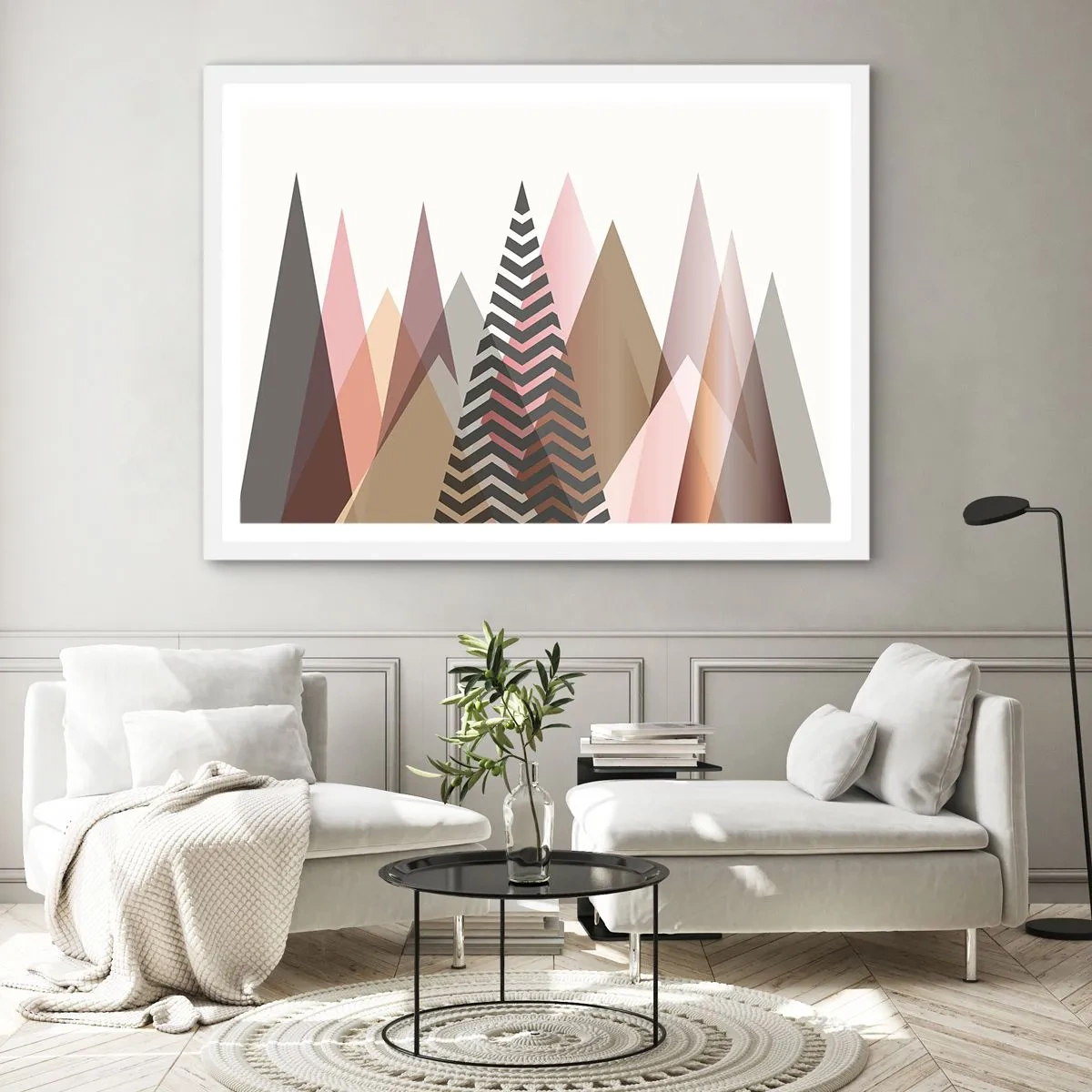 Póster en marco blanco - Una visión piramidal - 100x70 cm