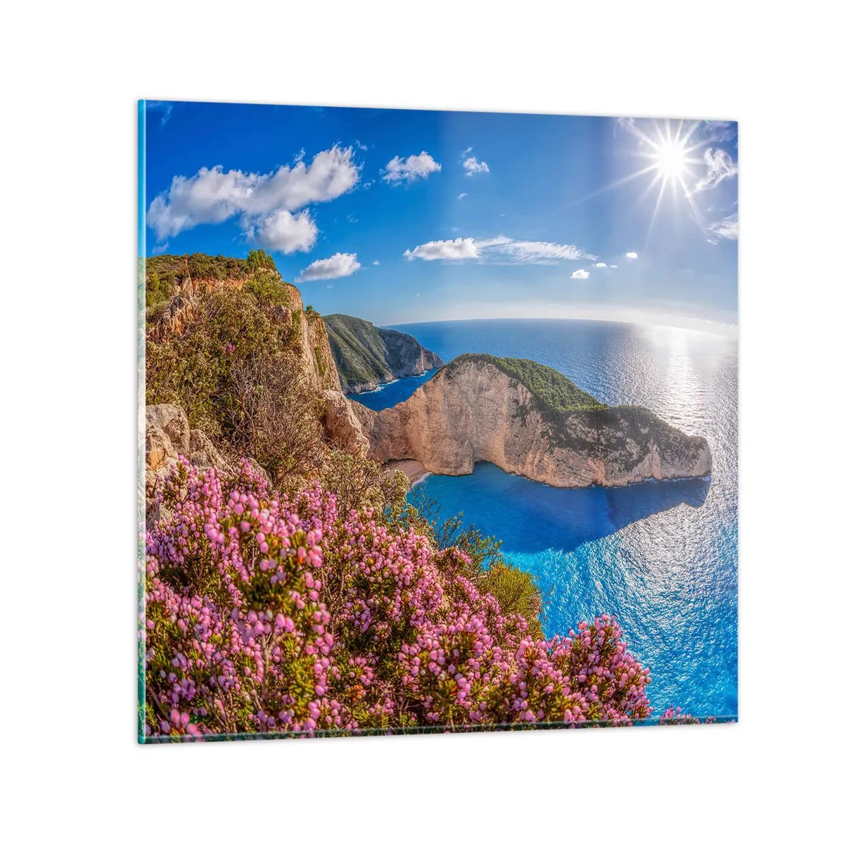 Cuadro sobre vidrio - Impresiones sobre Vidrio - Mis grandes vacaciones en Grecia - 30x30 cm