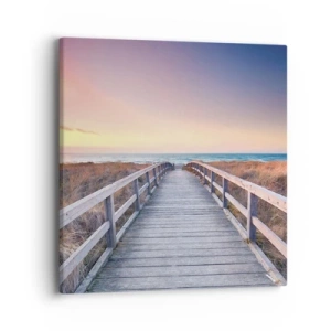 Cuadro sobre lienzo - Impresión de Imagen - Aurora vespertina del Báltico - 40x40 cm