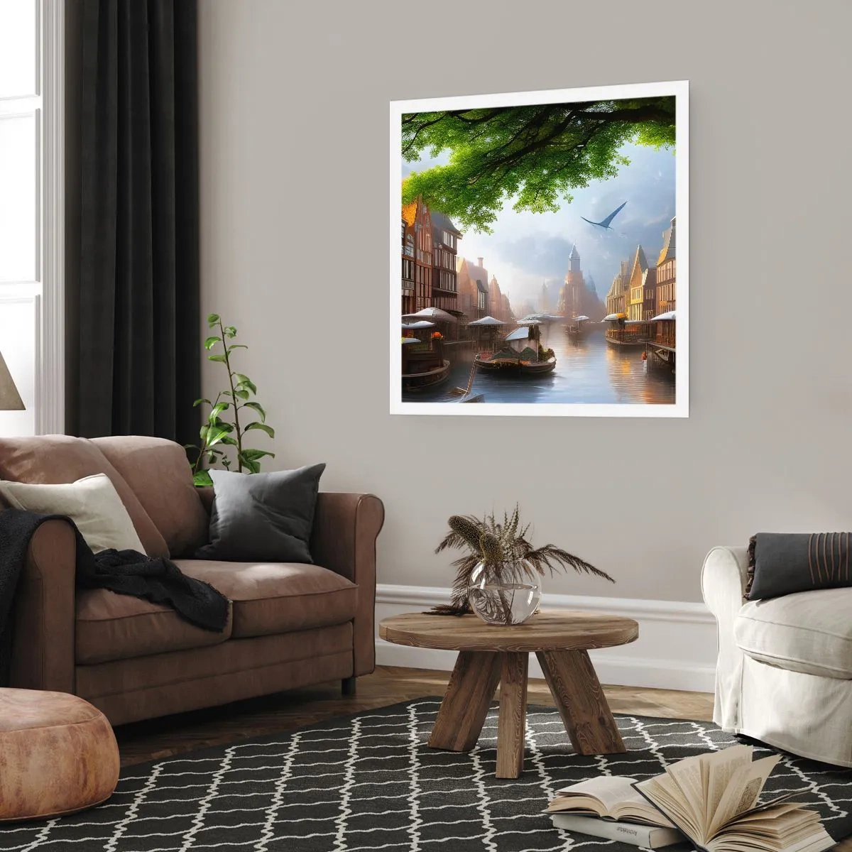 Póster - Paisaje urbano holandés - 50x50 cm