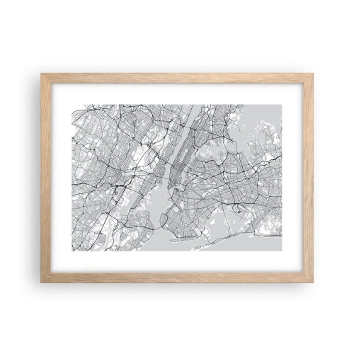 Póster en marco roble claro - Anatomía de una metrópolis - 40x30 cm