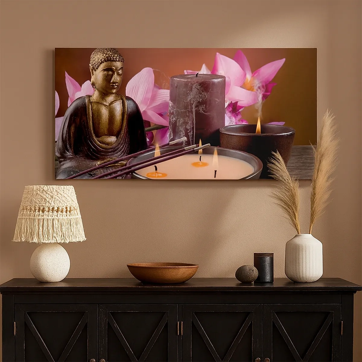 Cuadro sobre lienzo - Impresión de Imagen - Despejar la mente, calmar el cuerpo - 30x30 cm