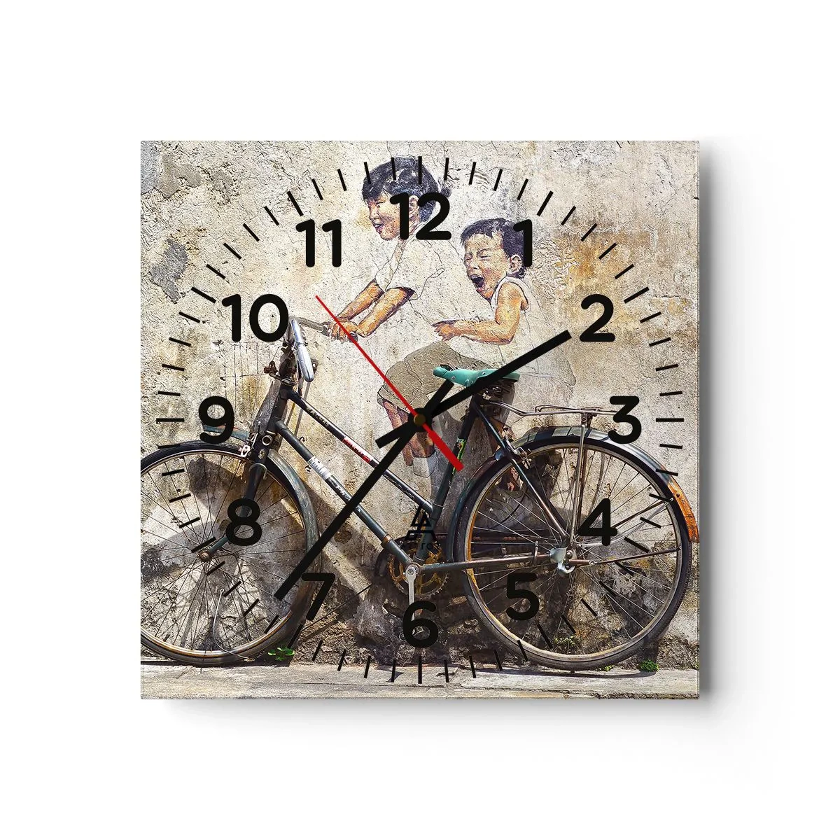 Reloj de pared - Reloj de vidrio - ¿Verdadero o falso? - 40x40 cm