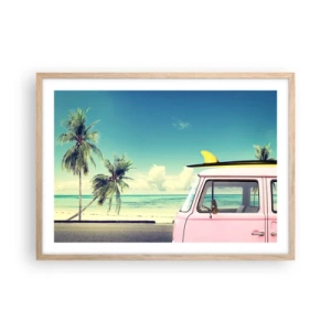 Póster en marco roble claro - Comienzan las vacaciones - 70x50 cm