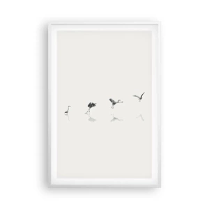 Póster en marco blanco - Cuatro sencillos pasos para despegar - 61x91 cm