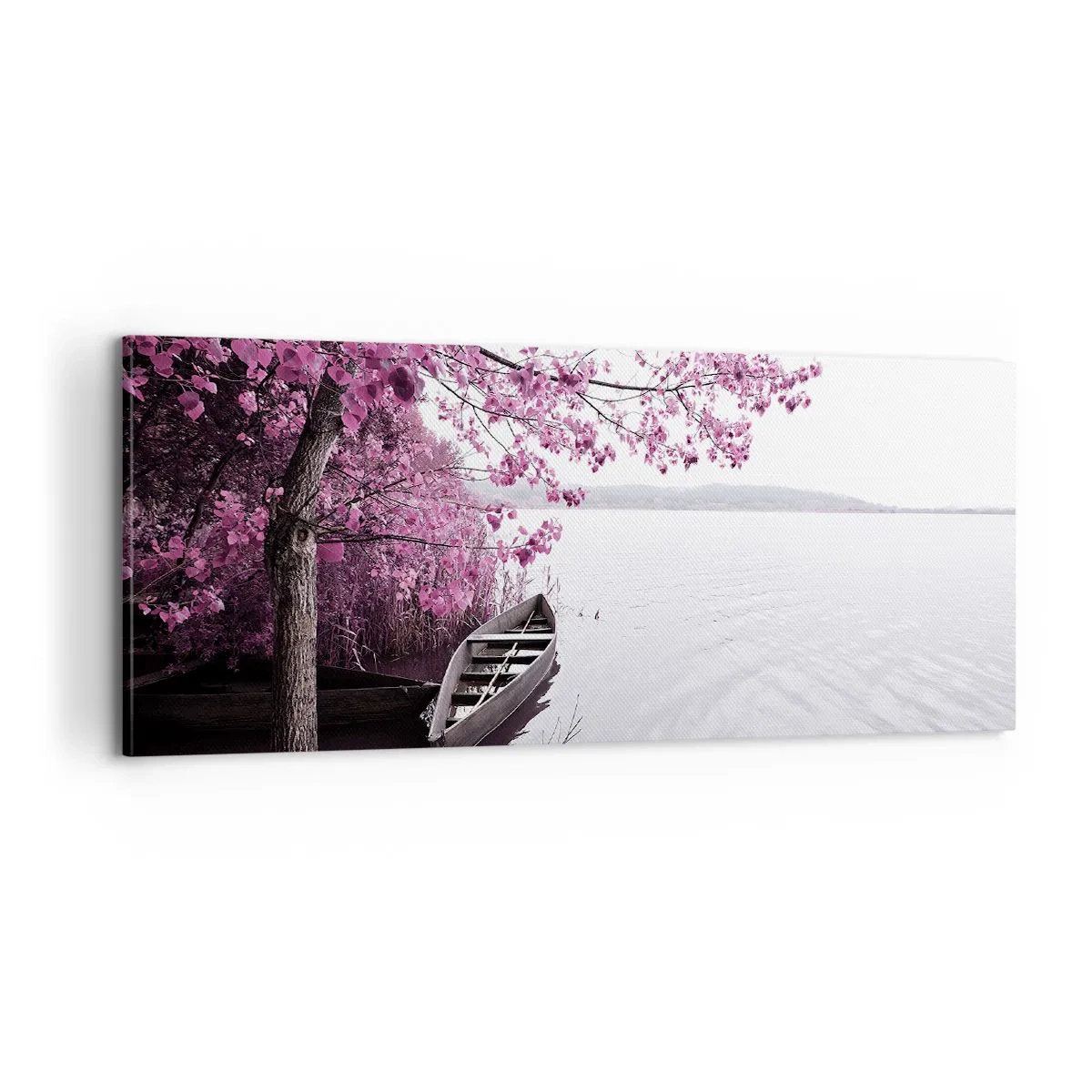 Cuadro sobre lienzo - Impresión de Imagen - En el silencio rosa - 100x40 cm