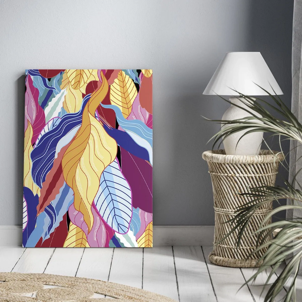 Cuadro sobre lienzo - Impresión de Imagen - Desorden colorido - 55x100 cm