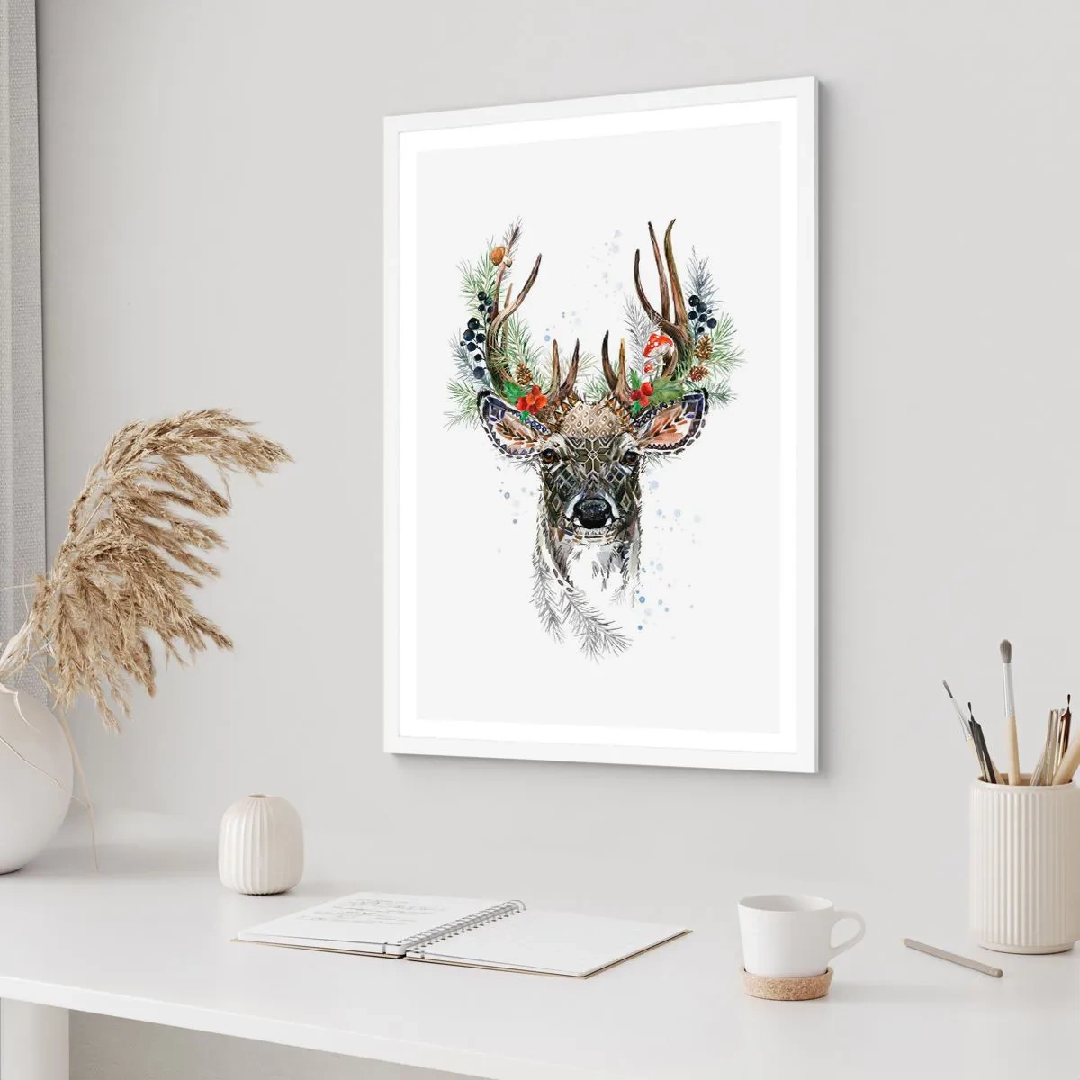 Póster en marco blanco - Con vestimenta festiva - 30x40 cm