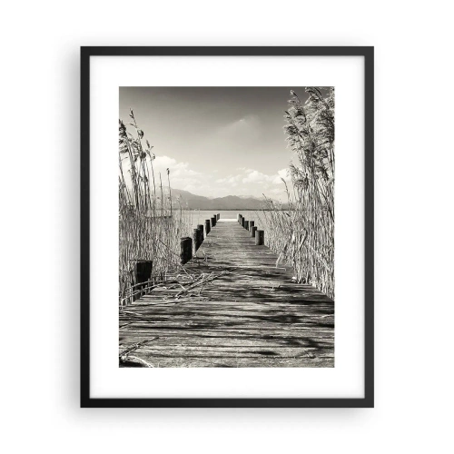 Póster en marco negro - En la quietud de los juncos - 40x50 cm